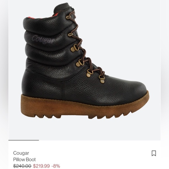 Cougar Shoes - Cougar Black Leather Boot Size 9